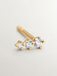 Pendiente individual de oro amarillo de 18K con triple diamante
