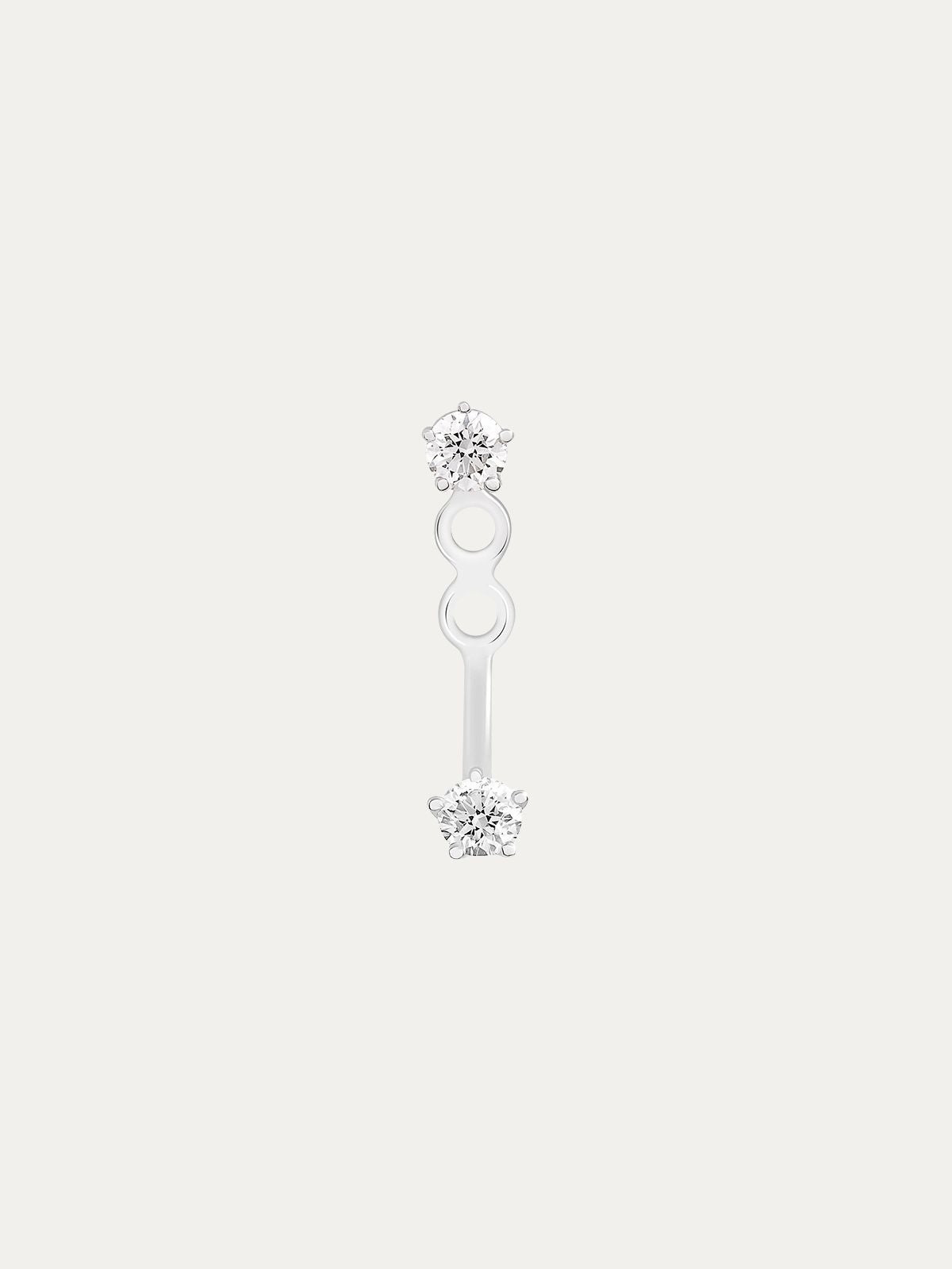 Pendientes de aro con diamantes en oro blanco de 0,1 ct