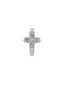 Pendiente pequeño individual de aro de oro blanco de 18K con cruz de diamantes