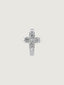 Small 18K White Gold Diamond Cross Single Hoop Earring