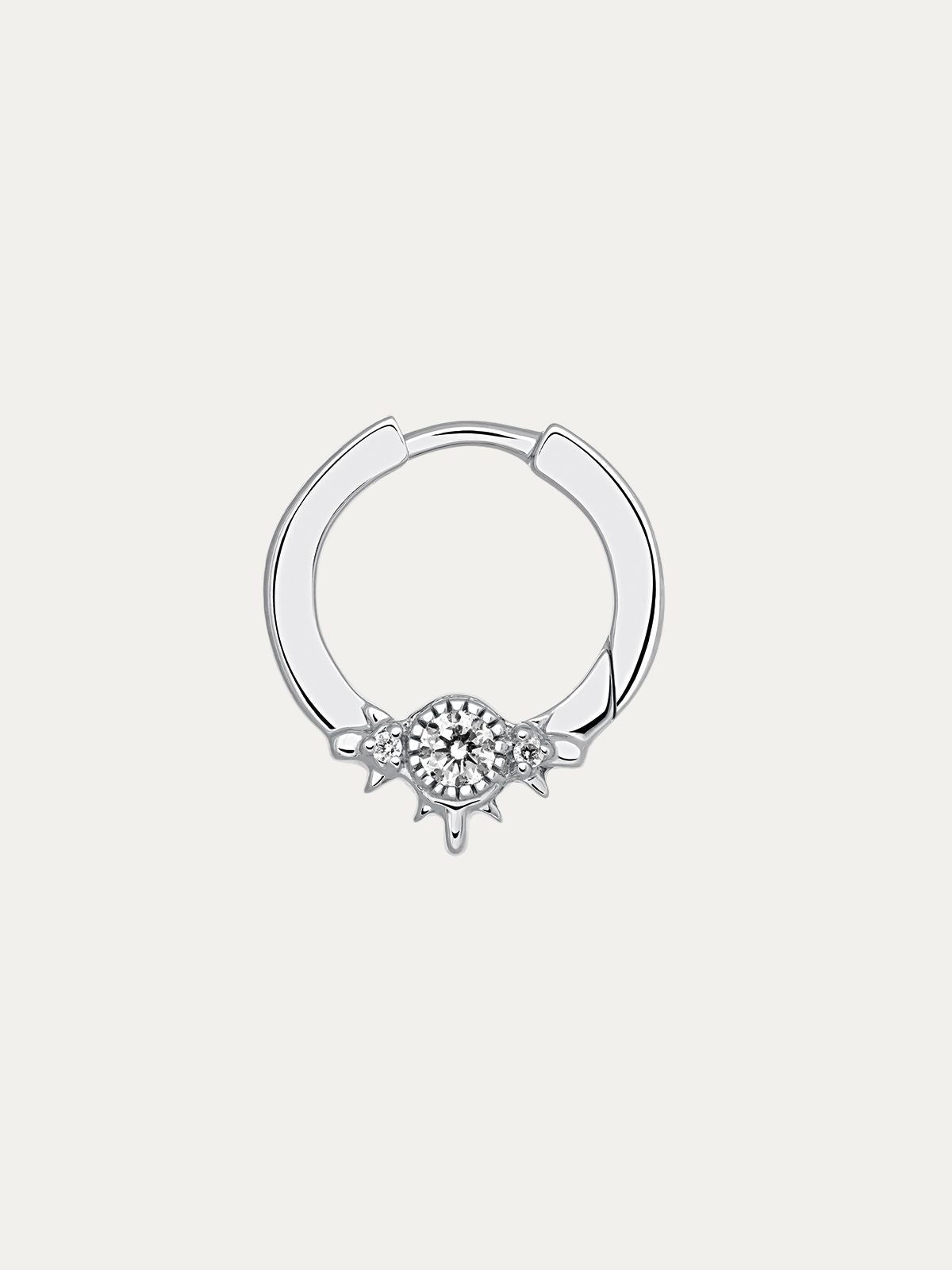Arete de oro de 9 kt con diamante
