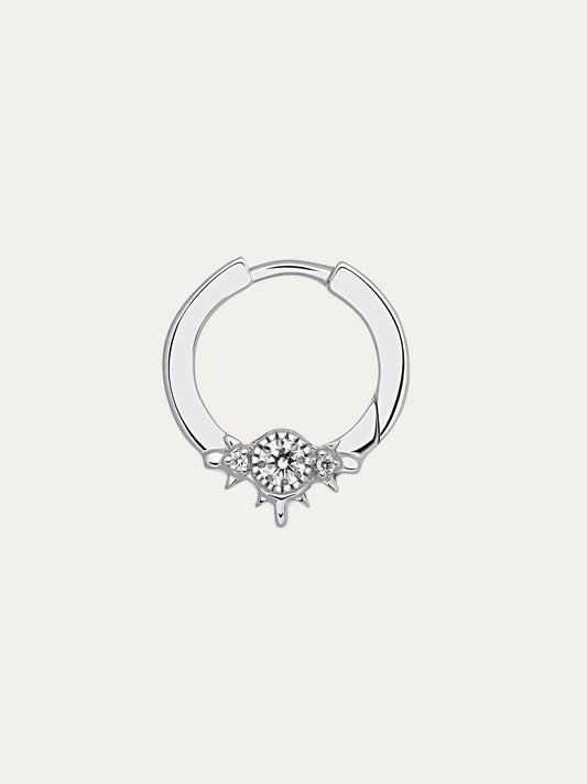 Arete de oro de 9 kt con diamante