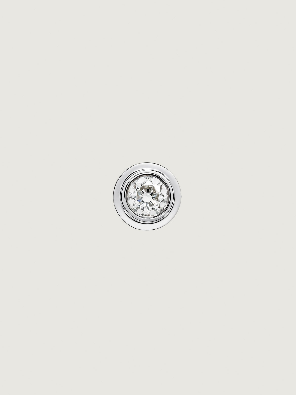 Pendiente de oro blanco de 18K con diamantes 0,07 cts