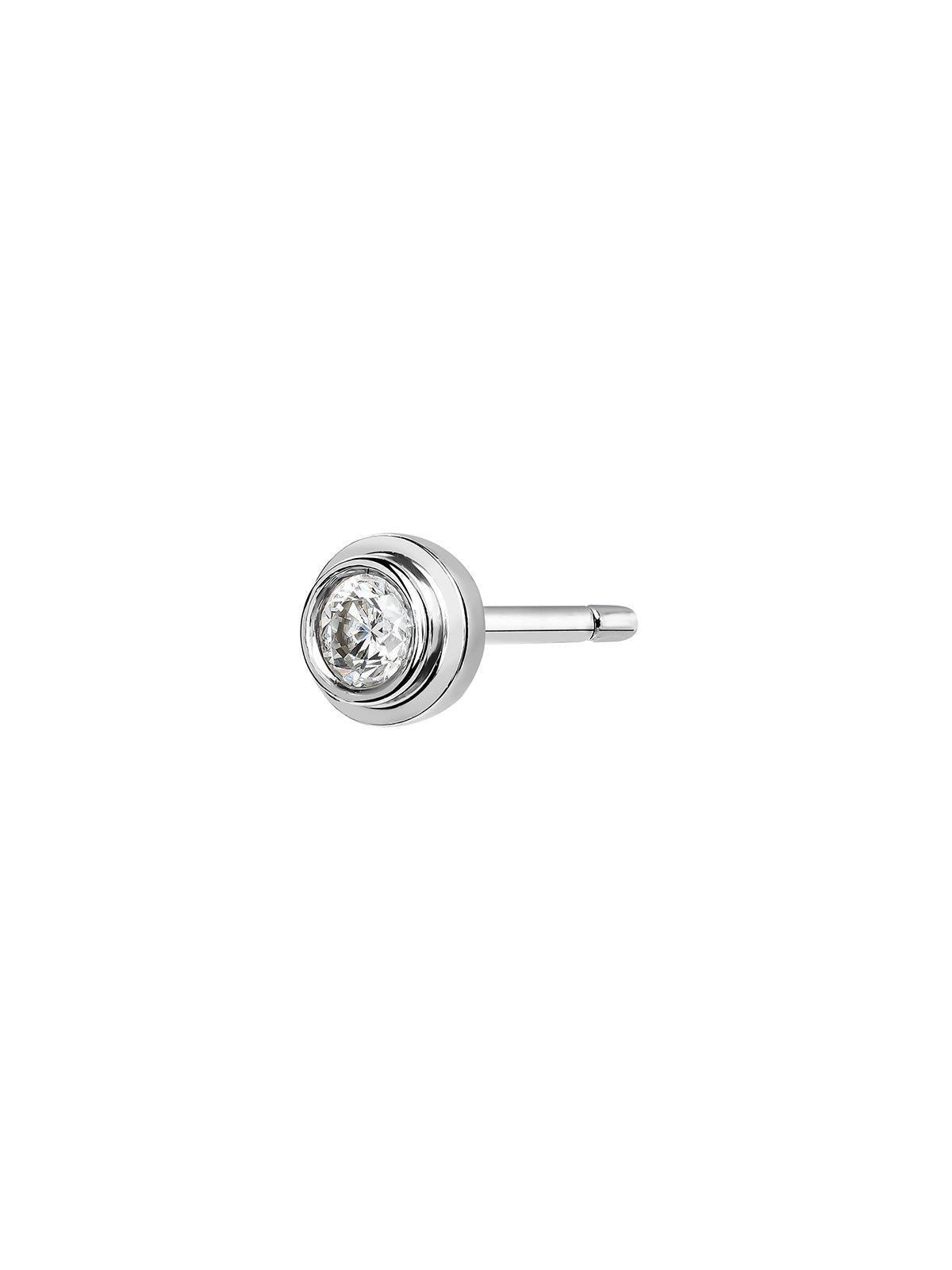 Pendiente de oro blanco de 18K con diamantes 0,07 cts