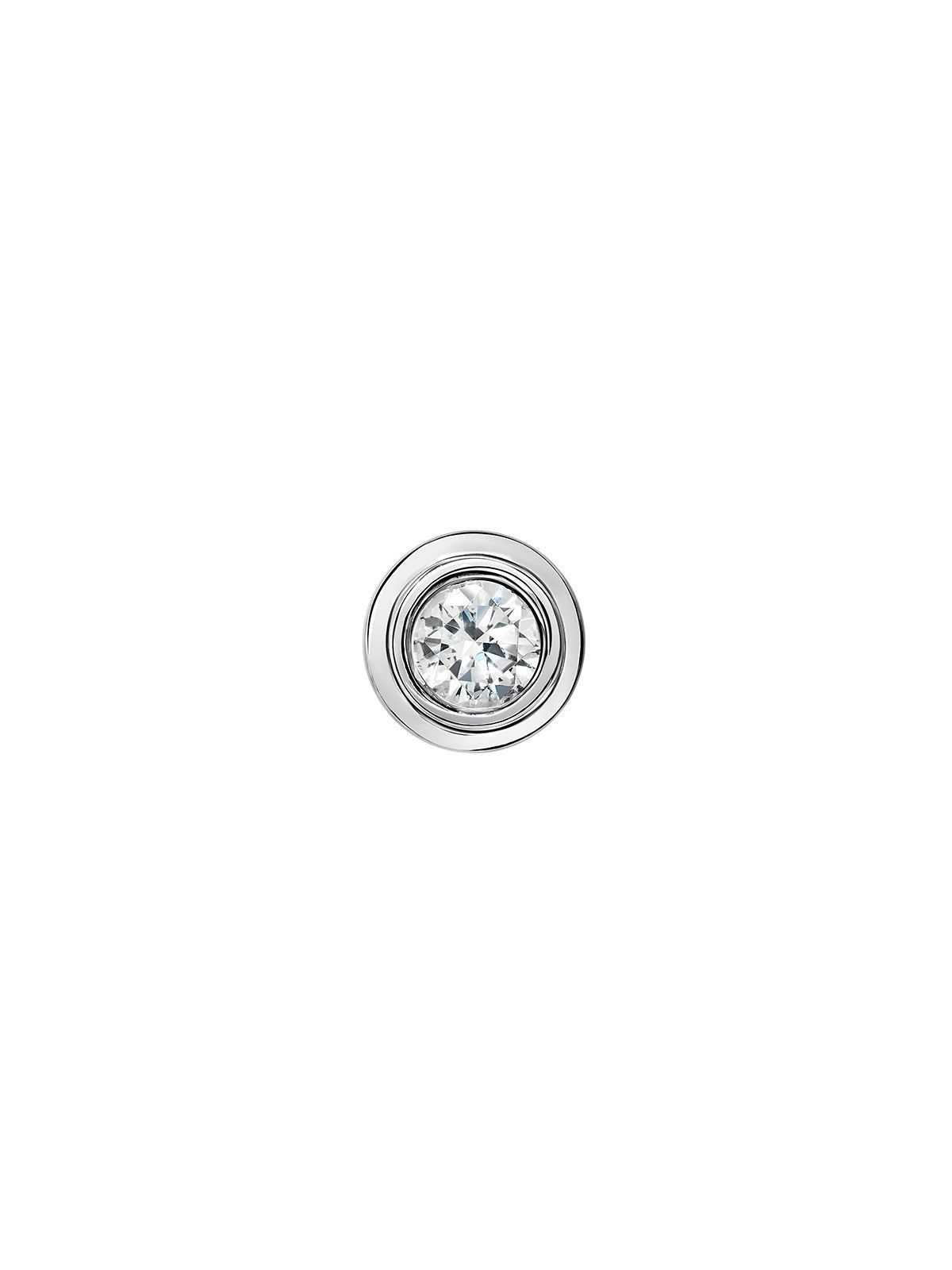 Pendiente individual de oro blanco de 18K con diamante