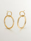 Pendientes de aro doble de plata 925 bañada en oro amarillo de 18K