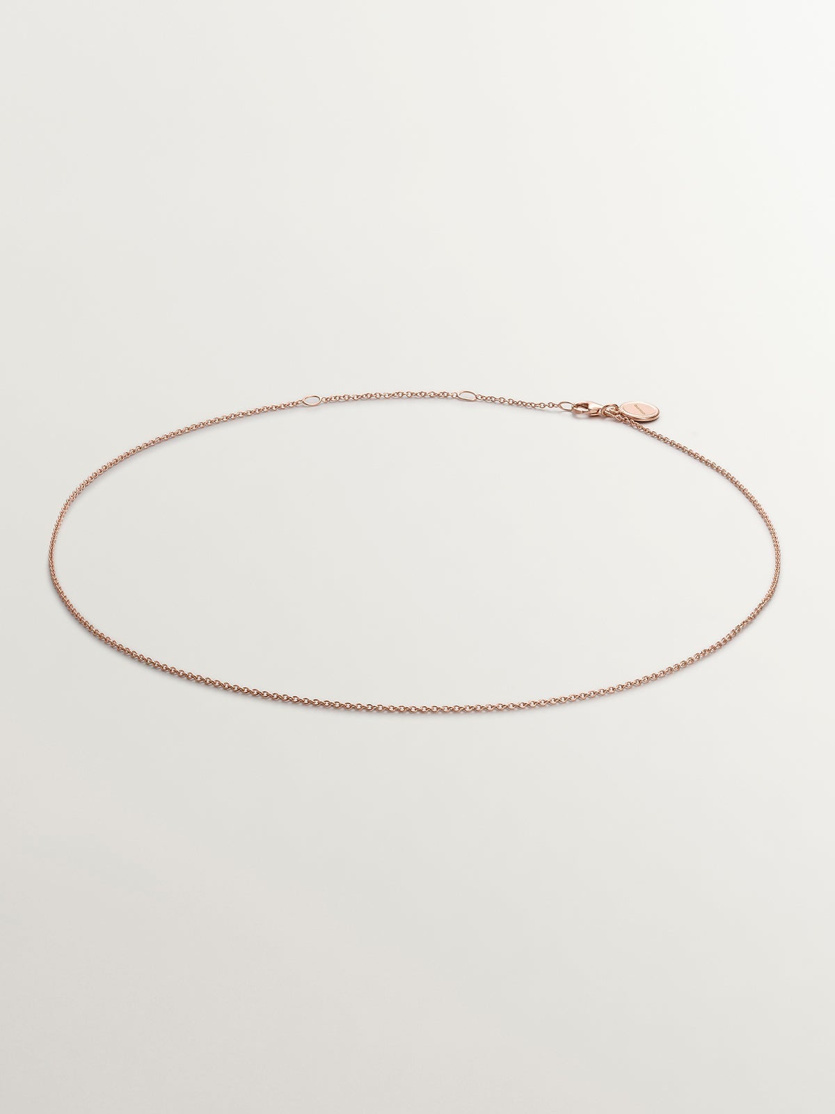 Cadena simple de plata 925 bañada en oro rosa de 18K