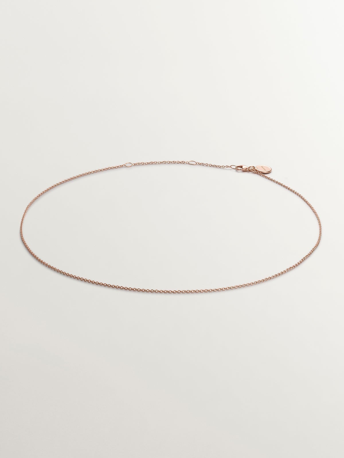 Cadena simple de plata 925 bañada en oro rosa de 18K