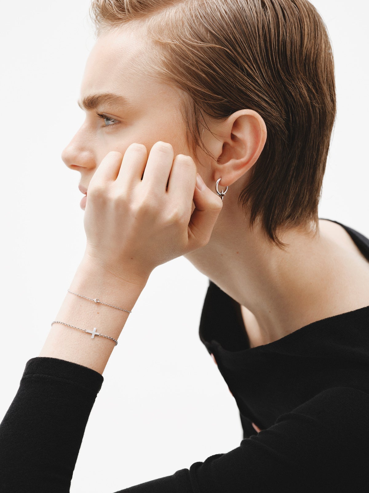 Pulsera solitario de plata 925 con topacio blanco