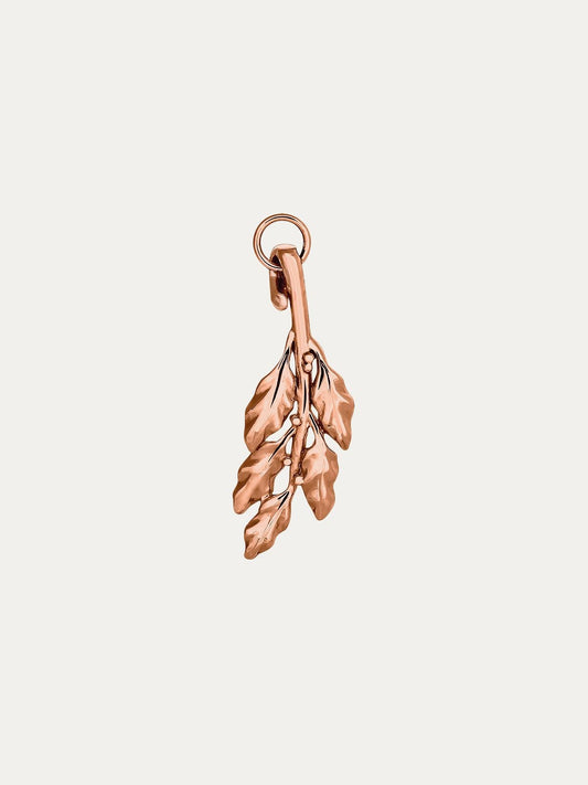 Charm de plata 925 bañada en oro rosa con motivo hoja