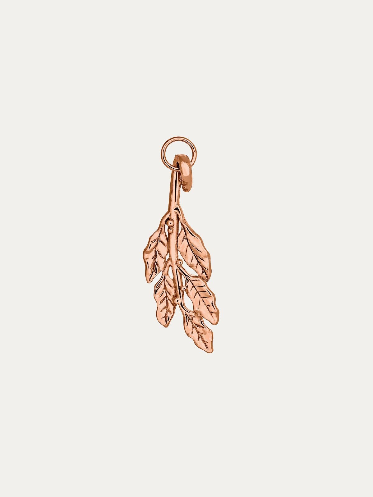 Charm de plata 925 bañada en oro rosa con motivo hoja