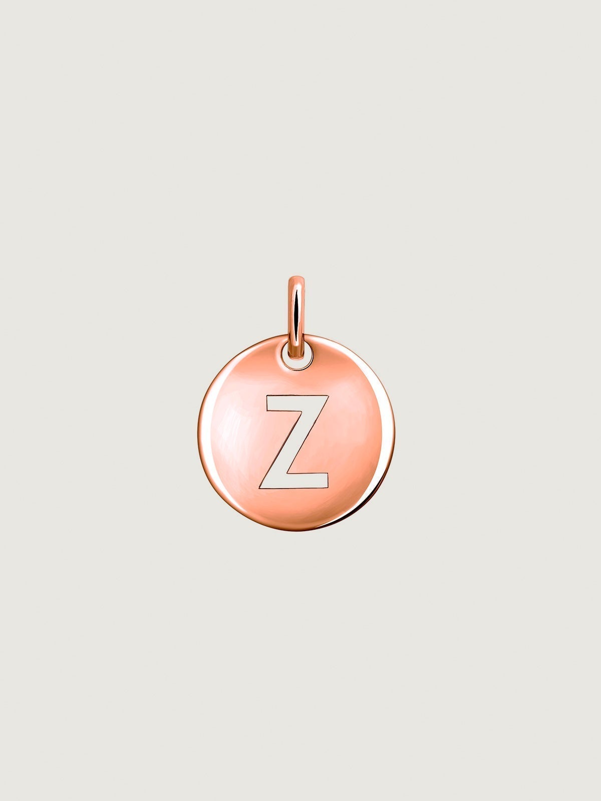Charm de plata 925 bañada en oro rosa de 18K con inicial Z