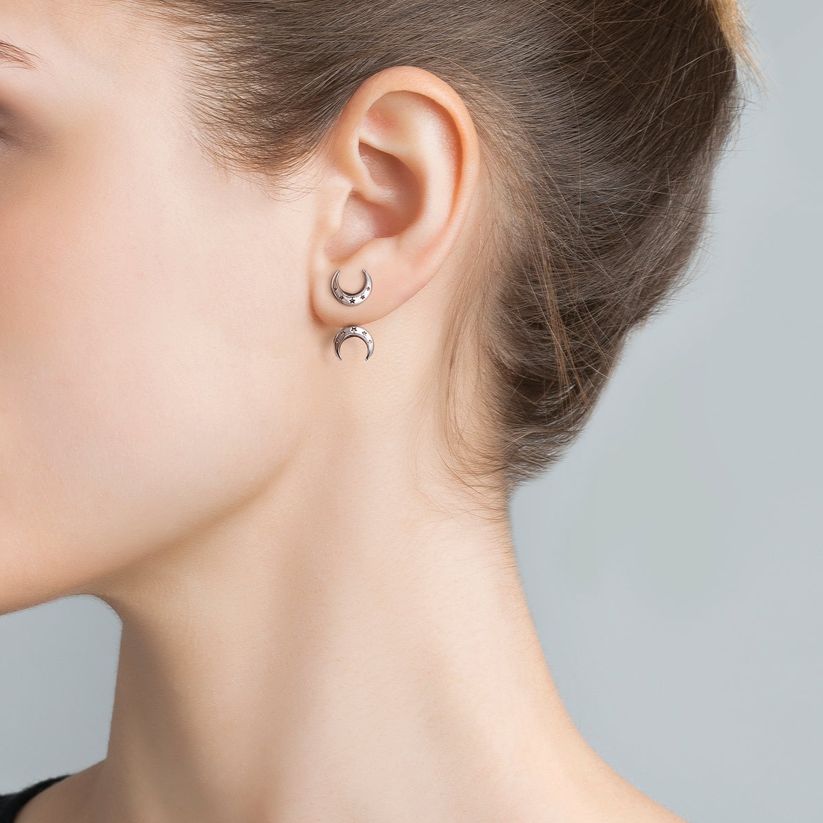 Pendientes de plata 925 y forma de lunas