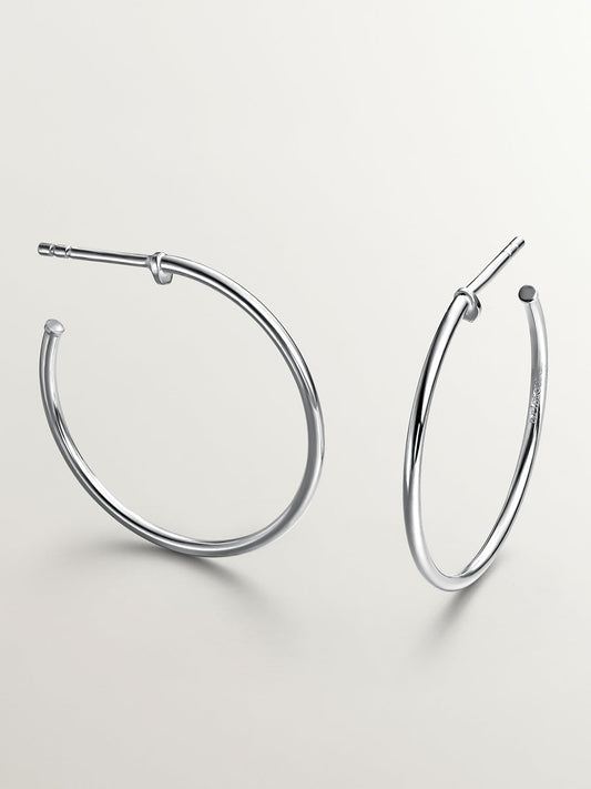 Pendientes de aro mediano en plata 925