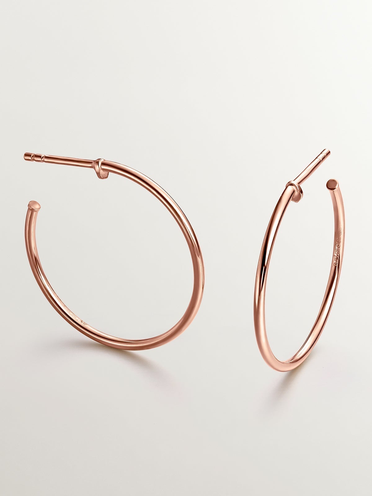 Pendientes de aro grandes de plata 925 bañada en oro amarillo de 18K