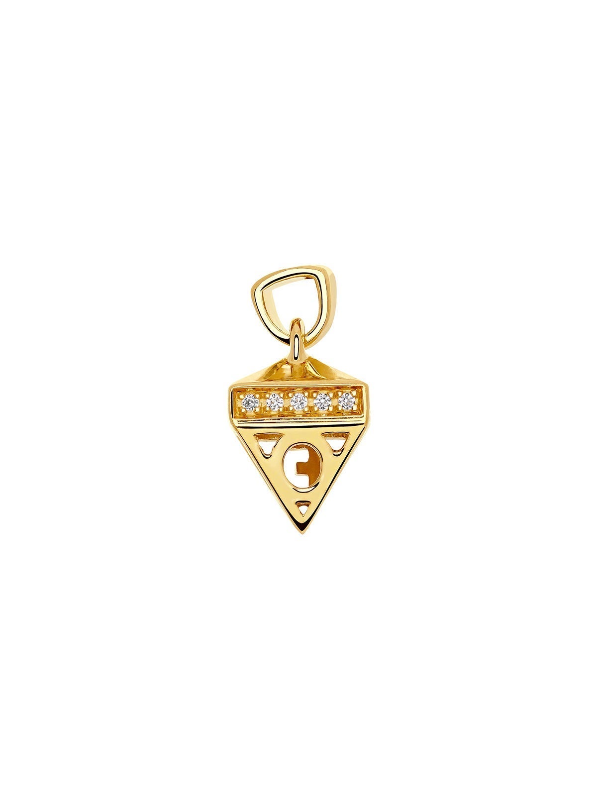 Charm de plata 925 bañada en oro amarillo con topacios con motivo geométrico