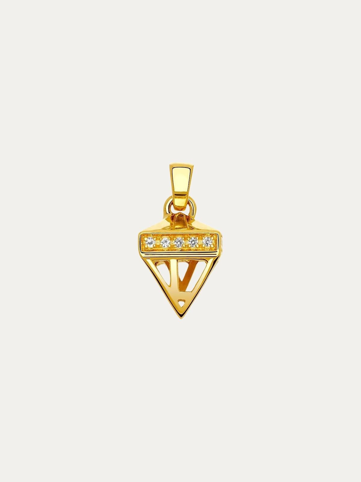 Charm de plata 925 bañada en oro amarillo con topacios con motivo geométrico