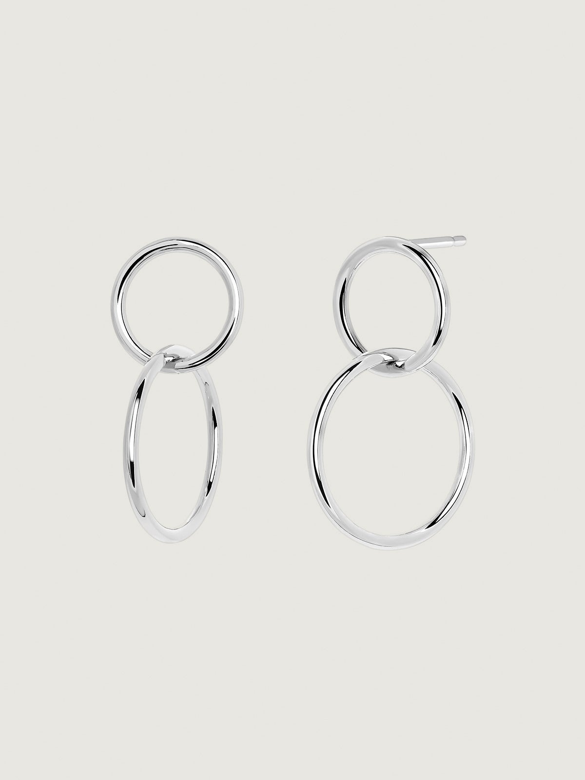Pendientes de aro doble de plata 925