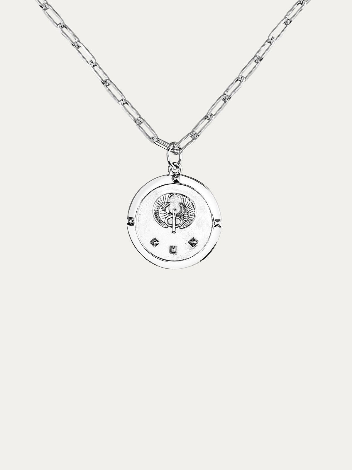 Colgante de moneda de estrella de plata