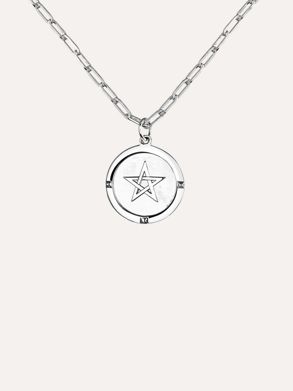 Colgante de moneda de estrella de plata