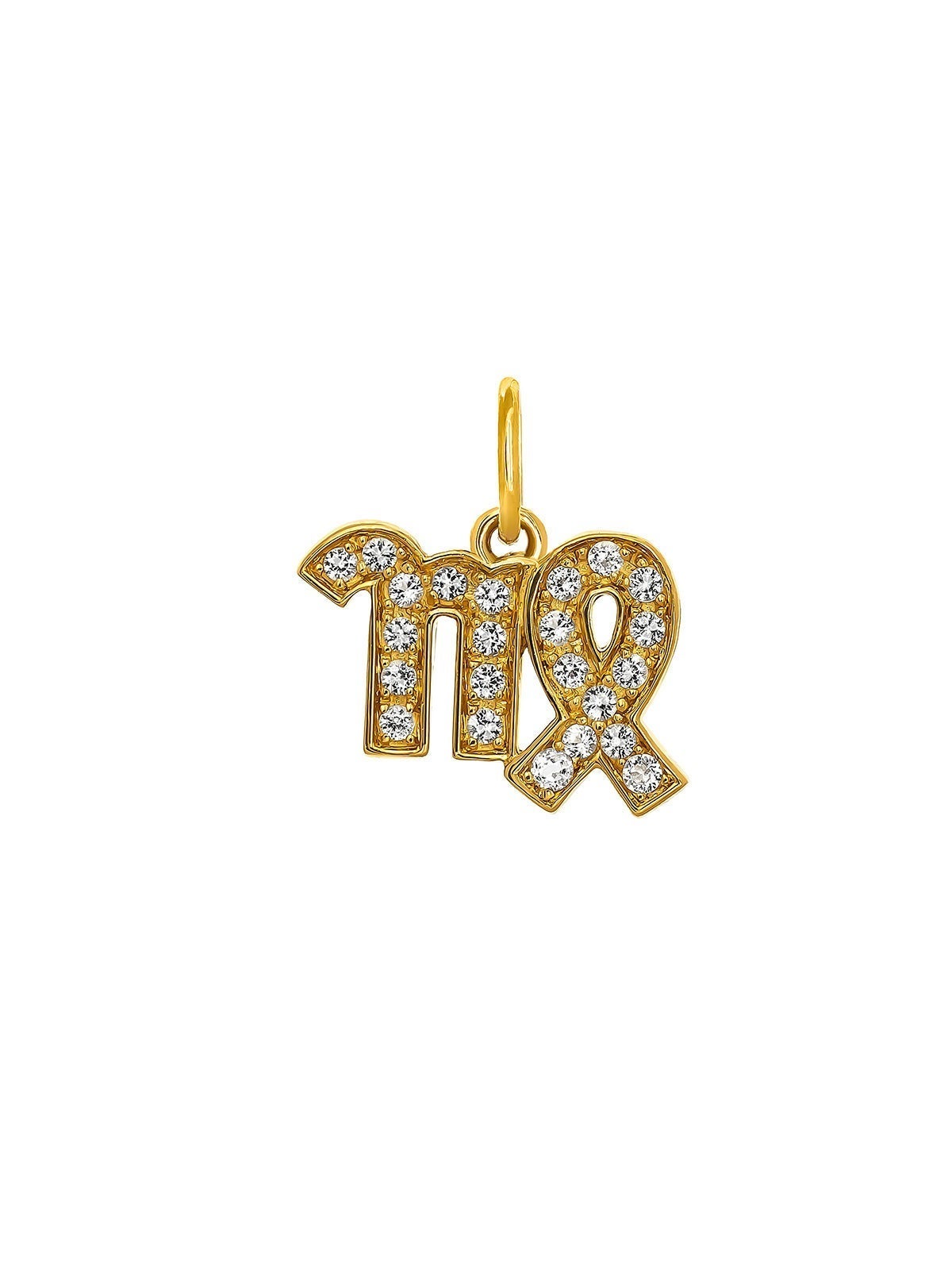Charm Virgo de plata 925 bañada en oro amarillo y topacios