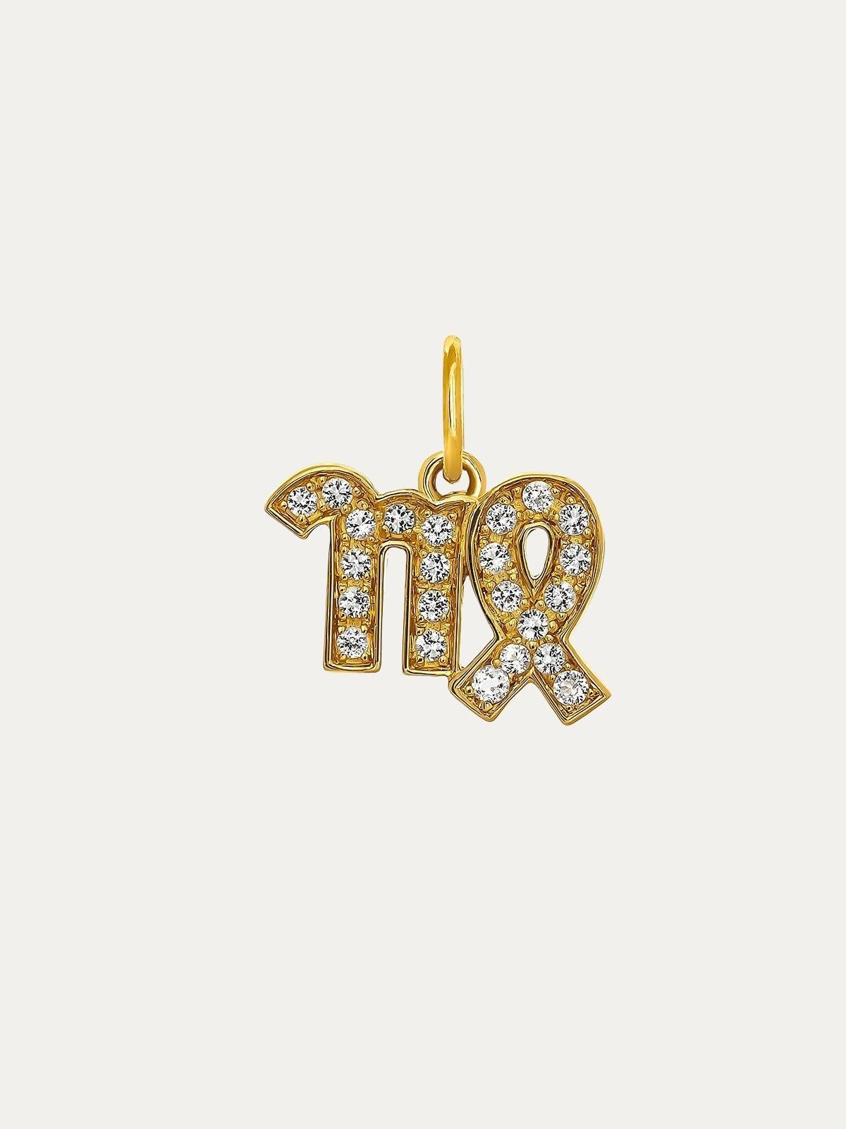 Charm Virgo de plata 925 bañada en oro amarillo y topacios