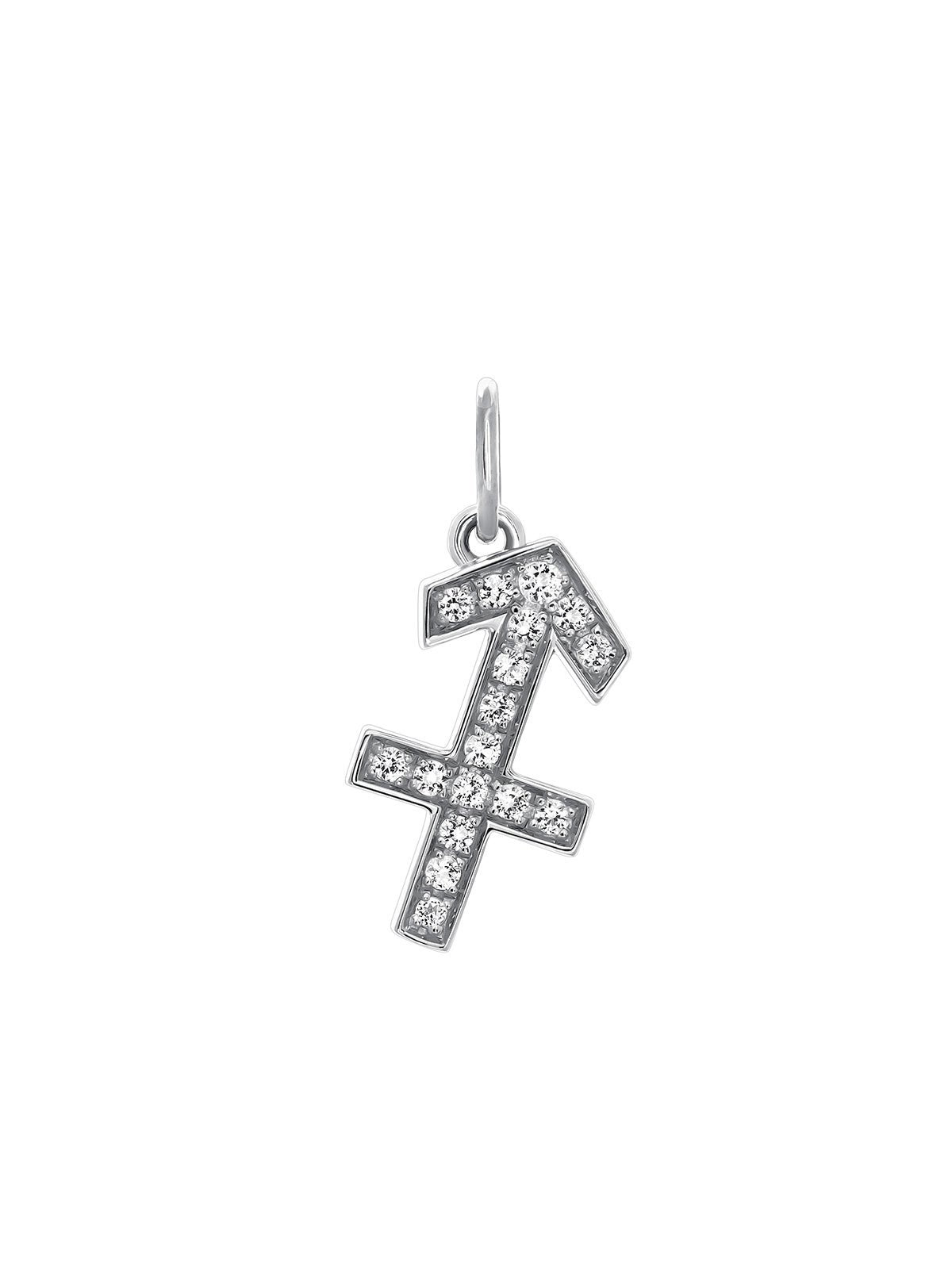 Charm Sagitario de plata 925 con topacios blancos