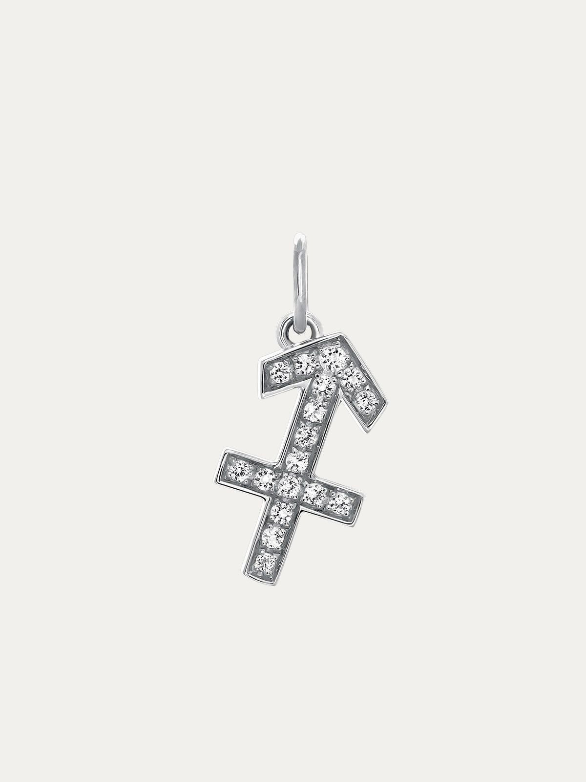 Charm Sagitario de plata 925 con topacios blancos