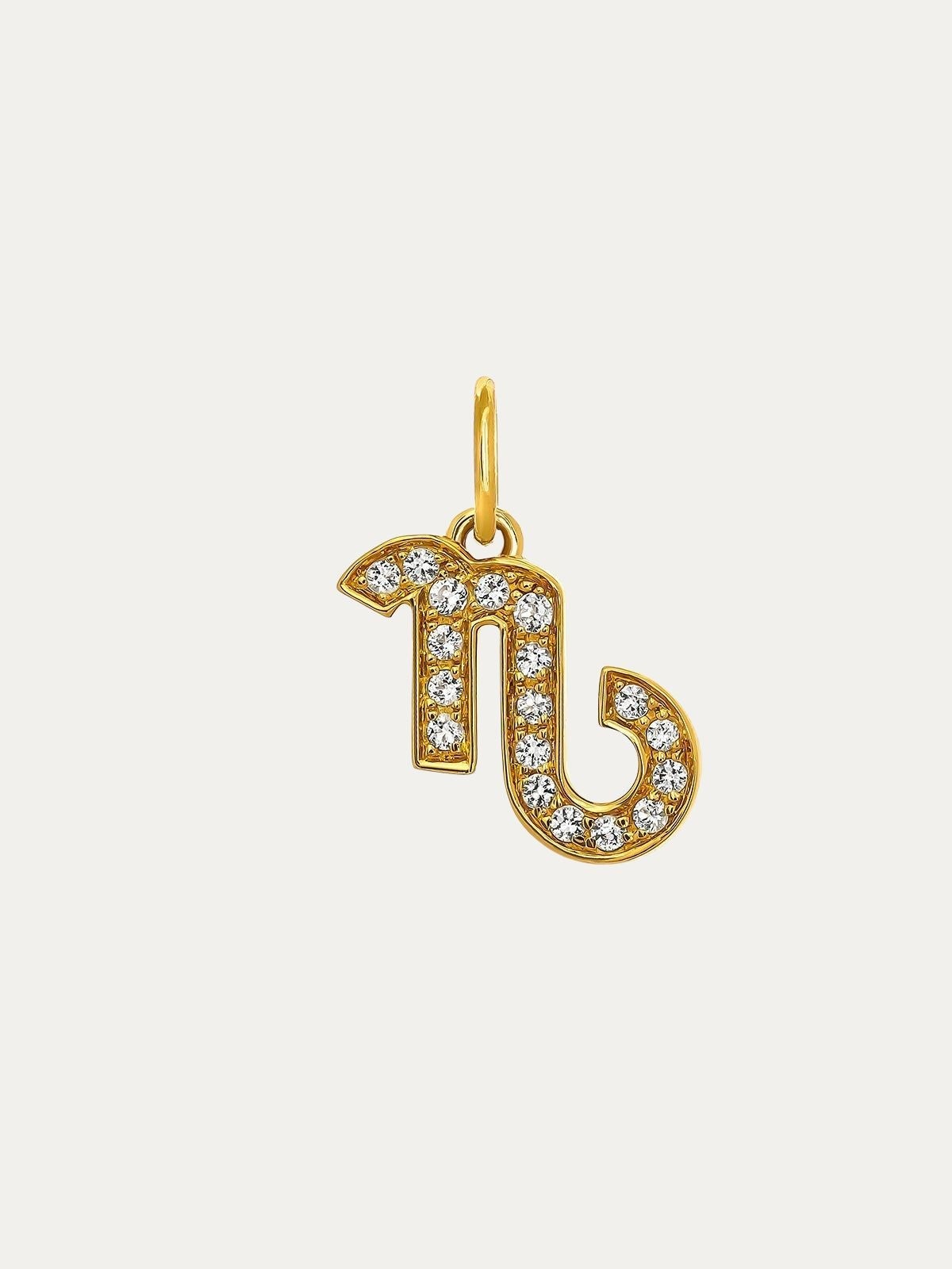 Charm Capricornio de plata 925 baña en oro amarillo y topacios