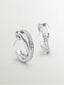 Pendientes de aro triple de plata 925 con topacios blancos