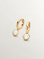 Pendientes de aro de plata 925 bañada en oro amarillo de 18K con topacios blancos