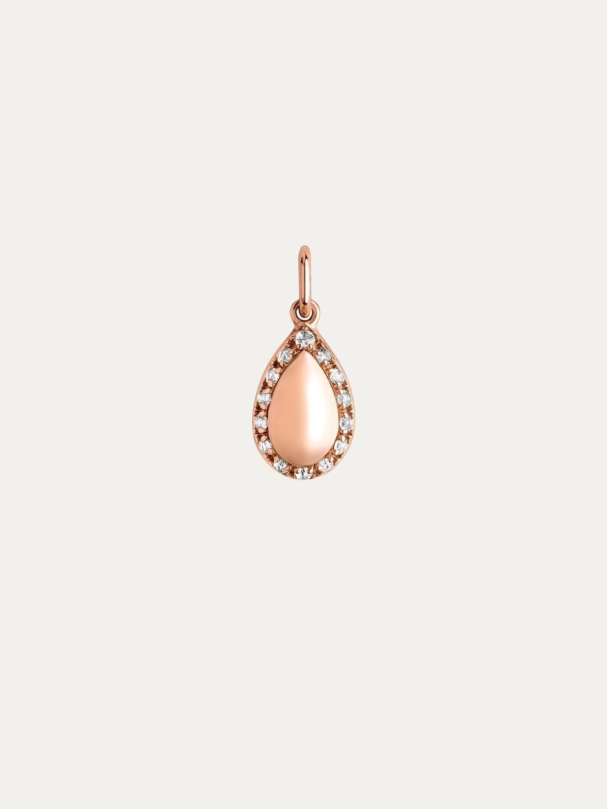 Charm de plata 925 bañada en oro rosa de 18K y topacios blancos