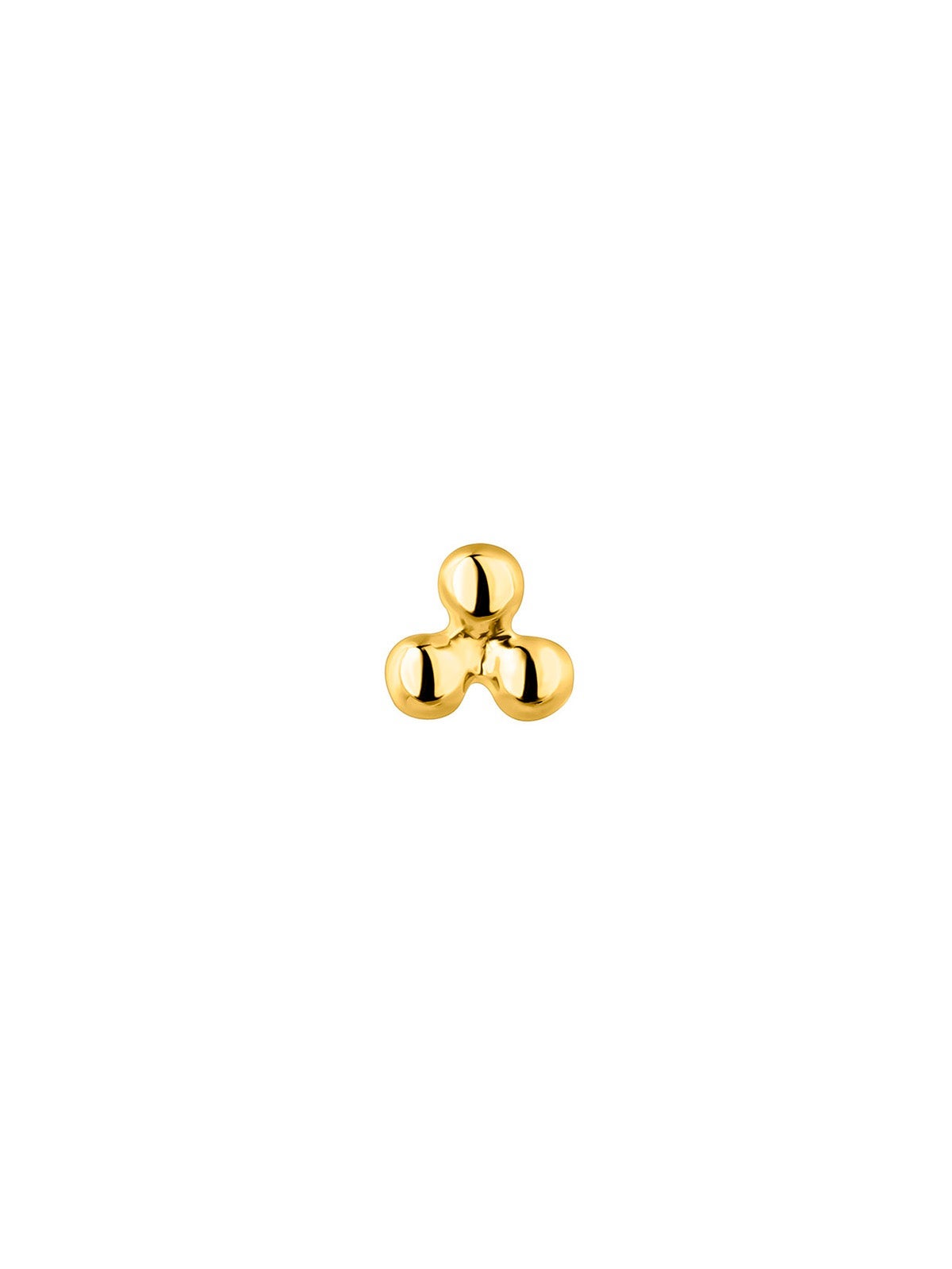 Piercing de oro amarillo de 18K con triple bolita