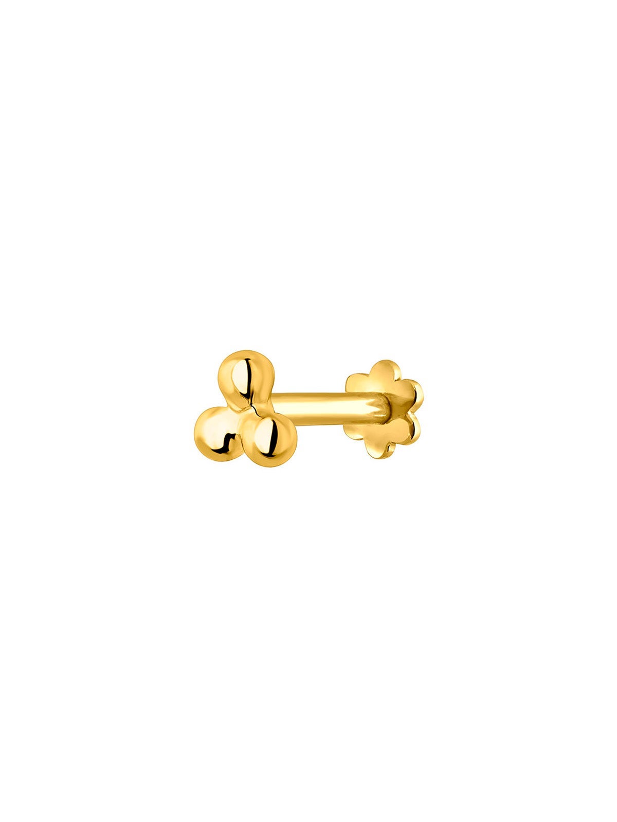 Piercing de oro amarillo de 18K con triple bolita