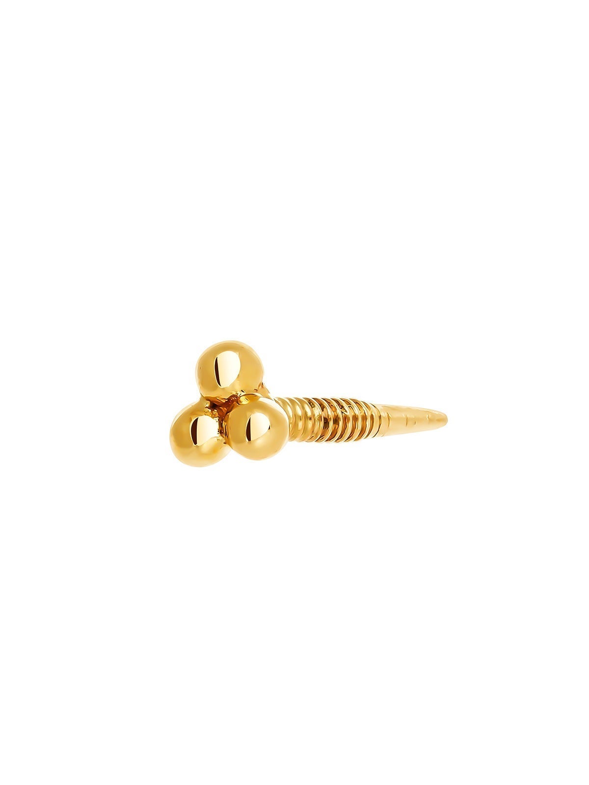 Piercing de oro de 9 kt con tres esferas