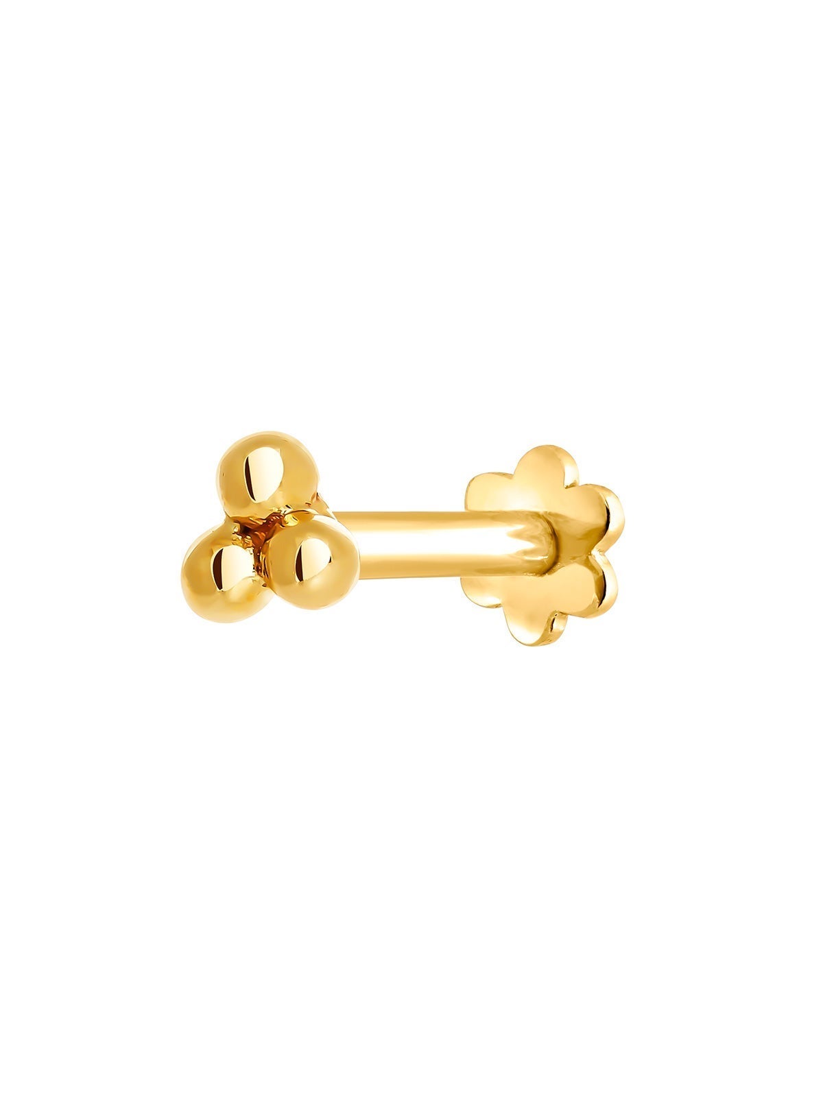 Piercing de oro de 9 kt con tres esferas