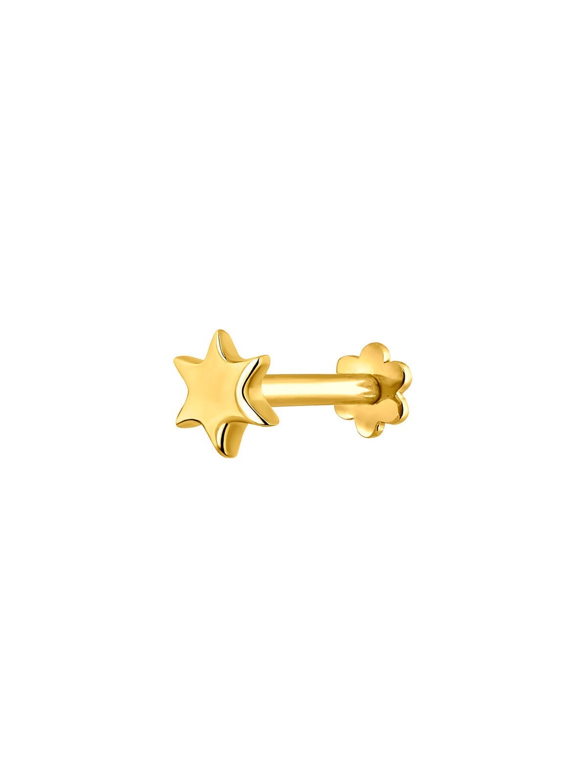 Piercing de oro amarillo de 18K con forma de estrella