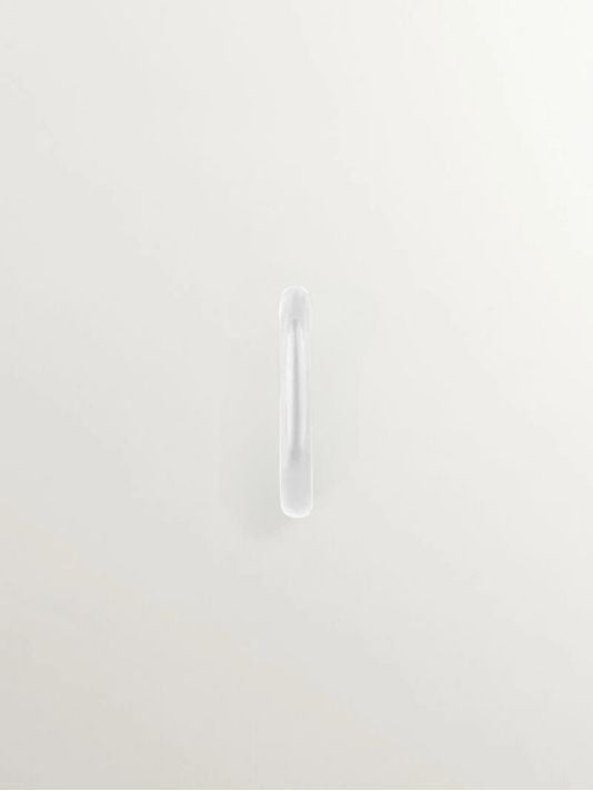 Pendiente individual de aro pequeño de oro amarillo de 9K con esmalte blanco