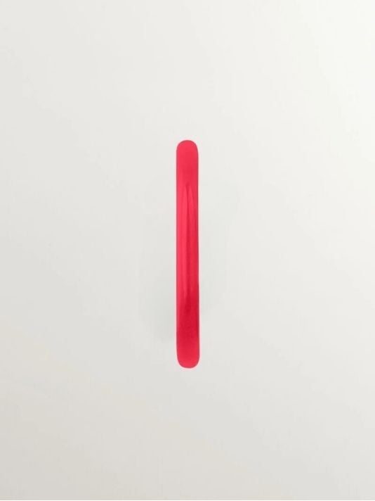 Pendiente individual de aro pequeño de oro amarillo de 9K con esmalte rosa