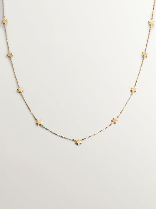 Collar de oro amarillo de 9K con estrellas