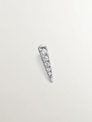 Pendiente individual de oro blanco de 18K con diamantes