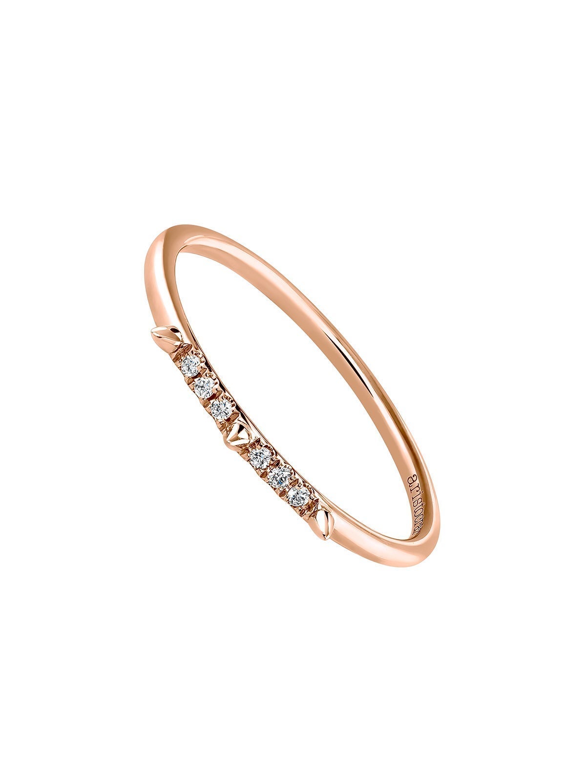 Anillo de oro rosa de 18K con diamantes