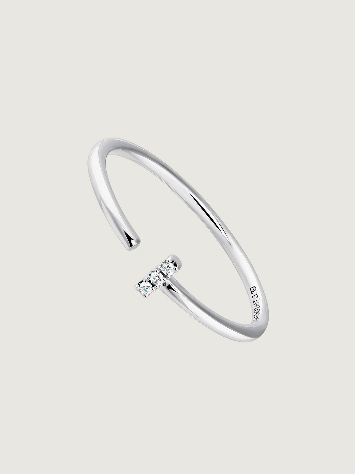 Anillo Tú y Yo con Diamantes 0.015 ct Oro Blanco 9 kt