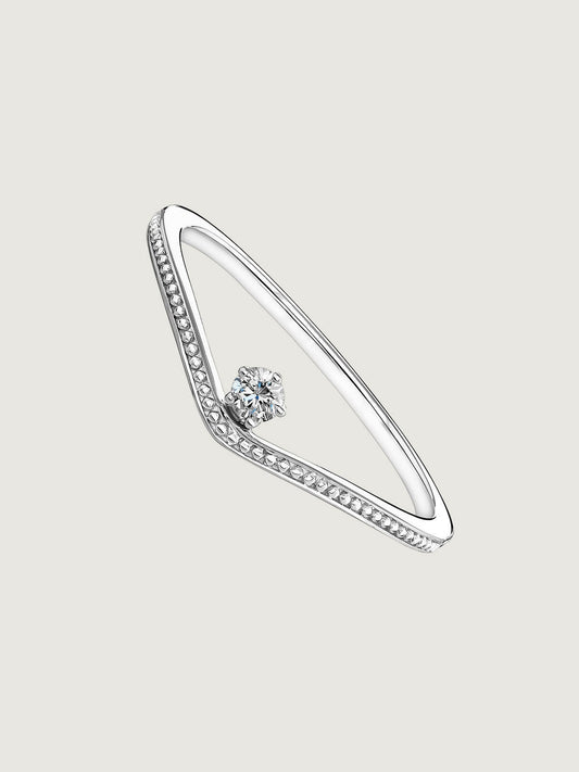 Anillo de oro blanco de 18K con diamantes 0,062 cts