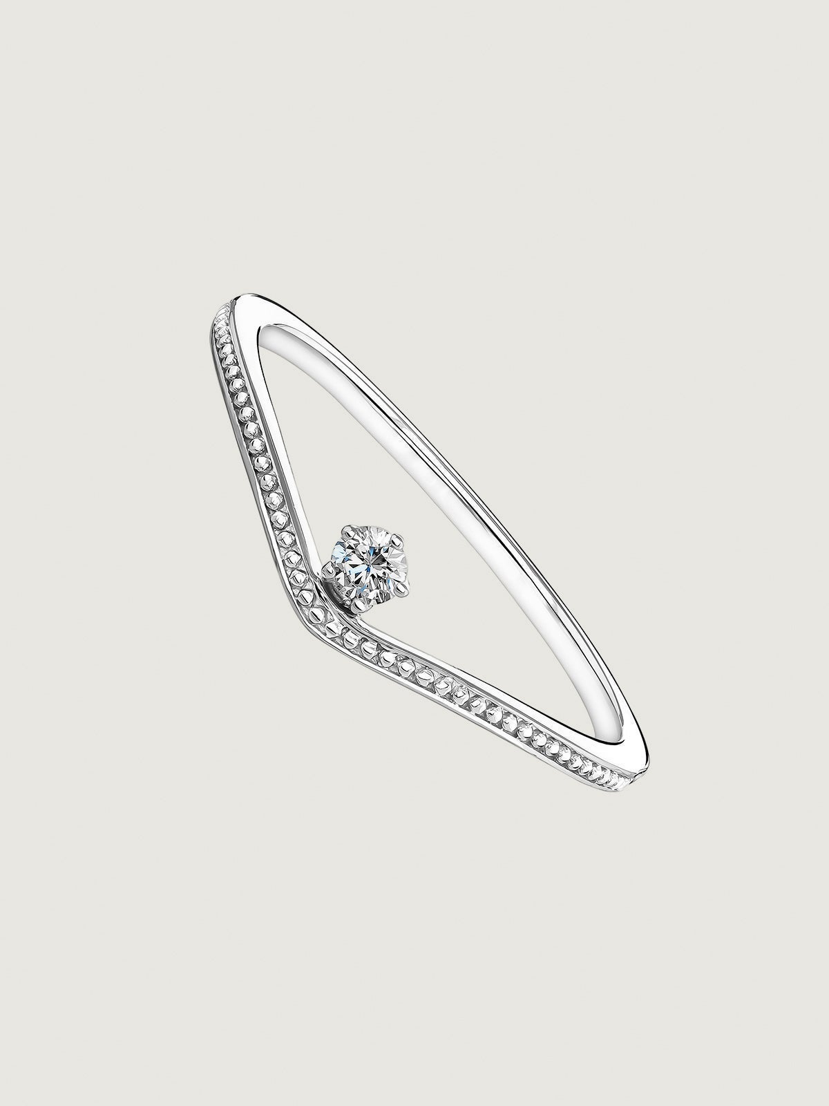 Anillo de oro blanco de 18K con diamantes 0,062 cts