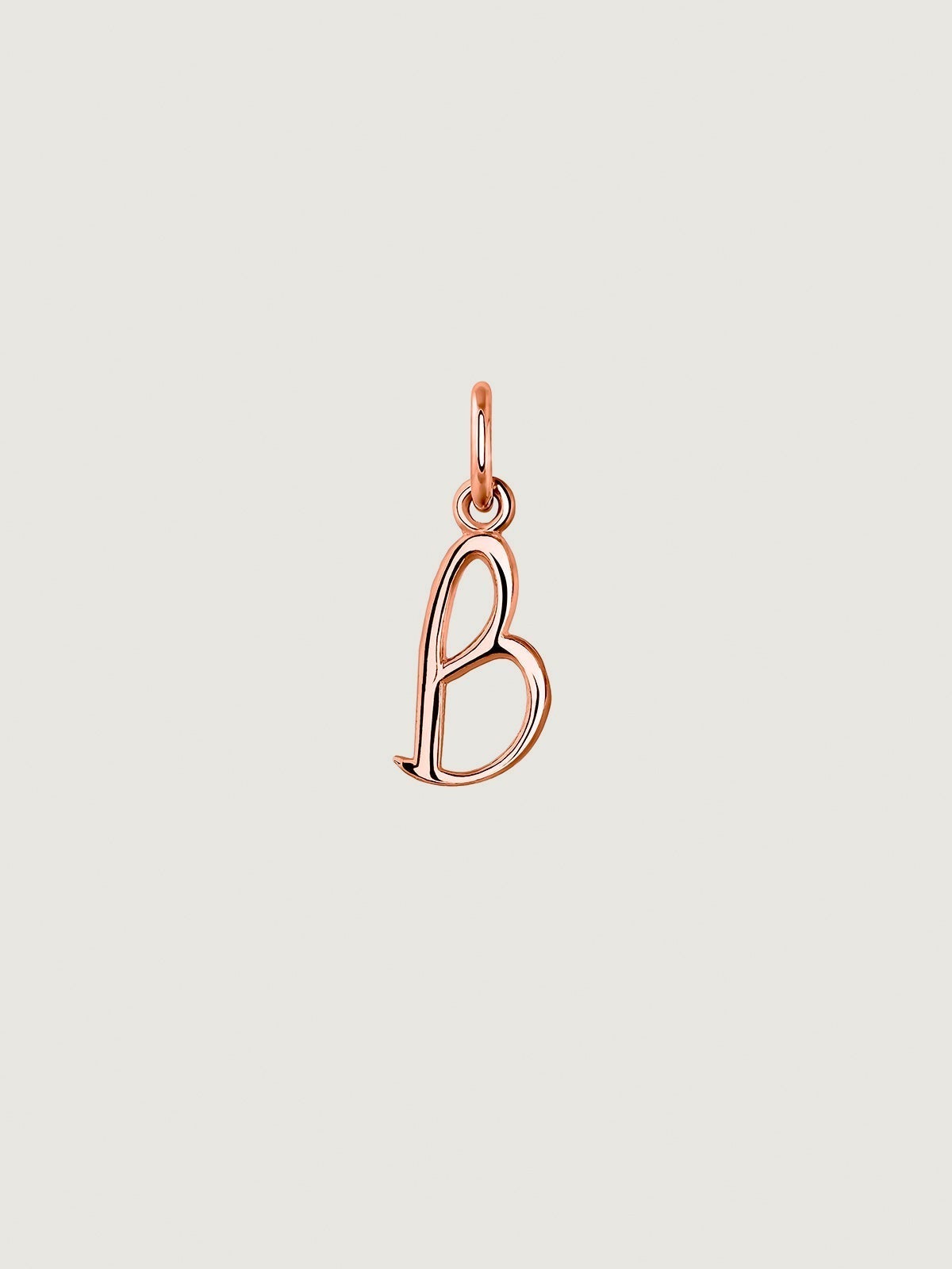 Charm de plata 925 bañada en oro rosa de 18K con inicial B