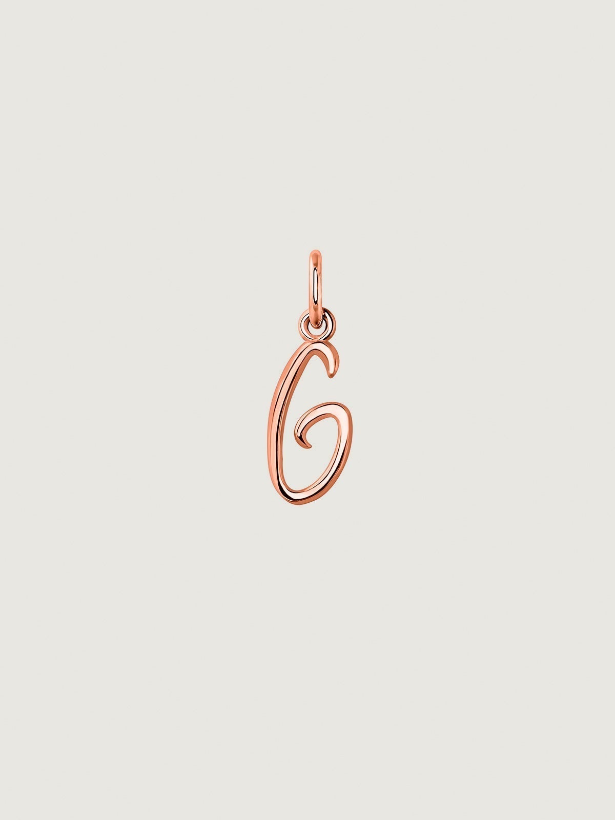 Charm de plata 925 bañada en oro rosa de 18K con inicial G