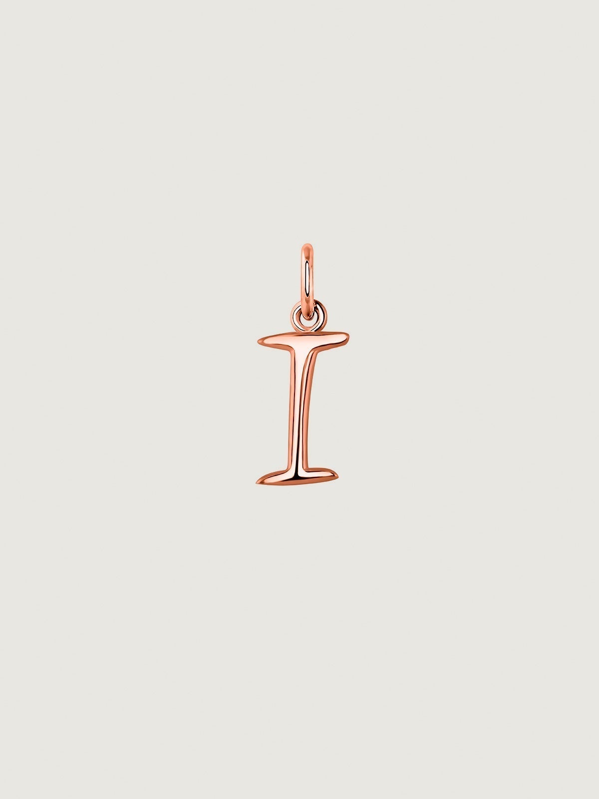Charm de plata 925 bañada en oro rosa de 18K con inicial I