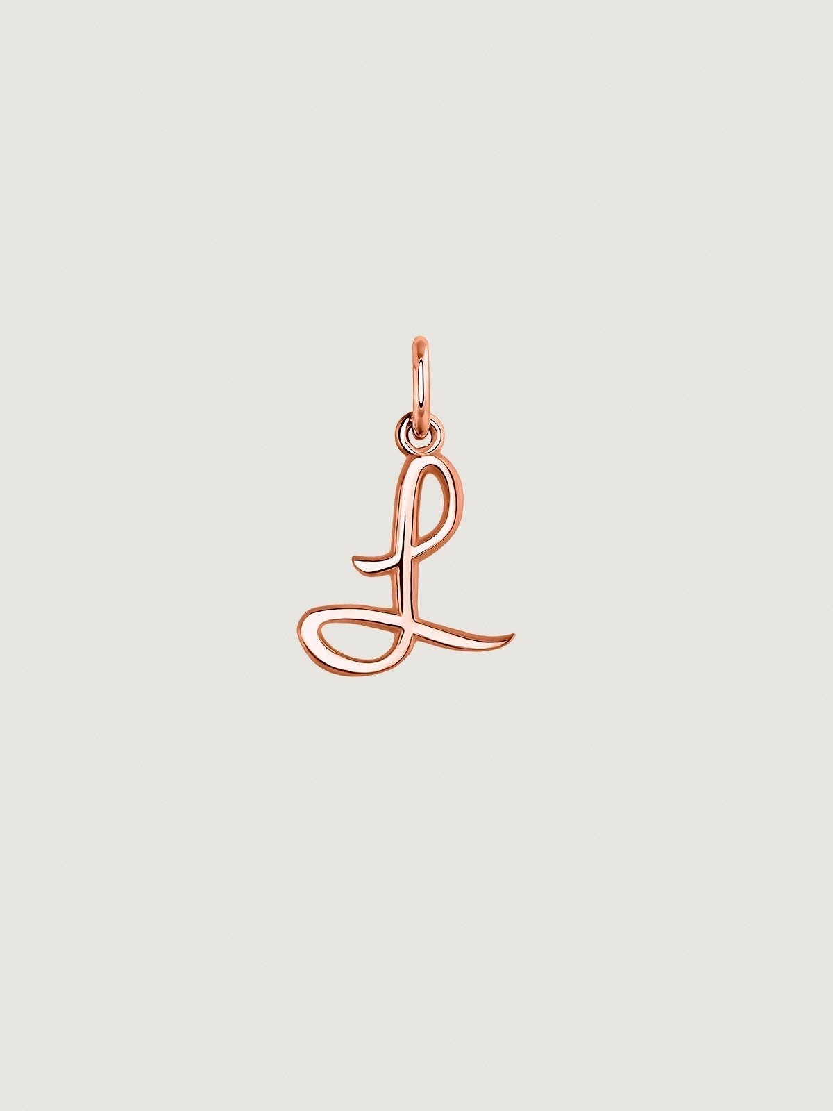 Charm de plata 925 bañada en oro rosa de 18K con inicial L