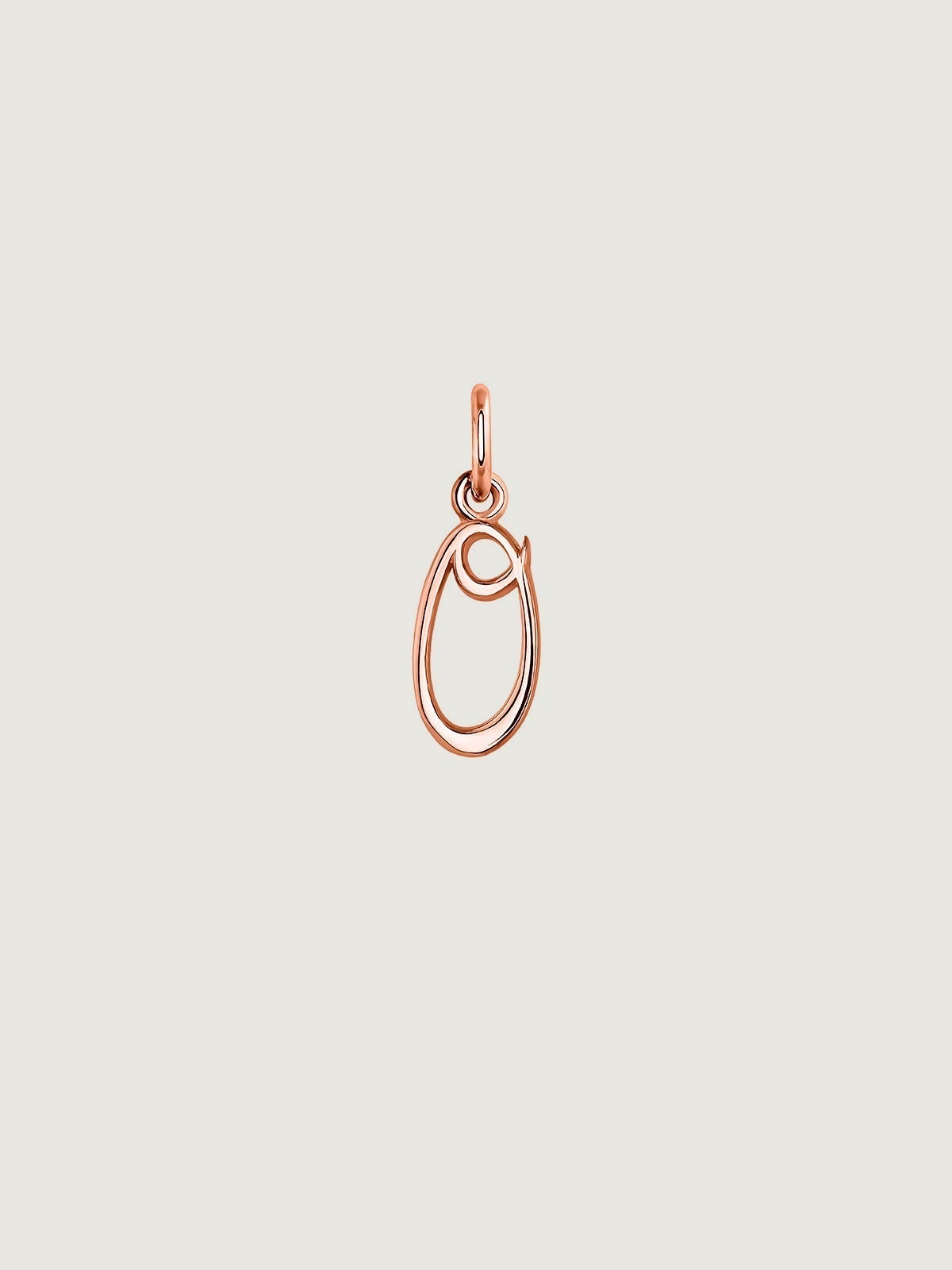 Charm de plata 925 bañada en oro rosa de 18K con inicial O